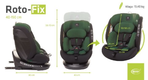 4 BABY Fotelik ROTO-FIX 40-150cm Dark green I-Size 4 BABY Fotelik ROTO-FIX 40-150cm Dark green I-Size
