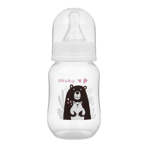 AKUKU A0004 Butelka 125 ml biała Czarny Misio AKUKU A0004 Butelka 125 ml biała Czarny Misio