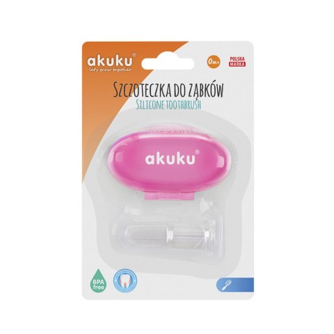 AKUKU A0265 Szczoteczka silikonowa w etui pink AKUKU A0265 Szczoteczka silikonowa w etui pink