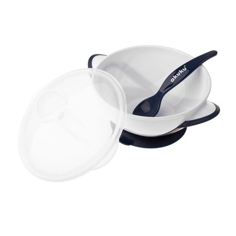 AKUKU A0503 Miseczka na przyssawce white/navy blue AKUKU A0503 Miseczka na przyssawce white/navy blue