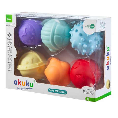 AKUKU A0640 Zestaw piłeczek sensorycznych soft AKUKU A0640 Zestaw piłeczek sensorycznych soft