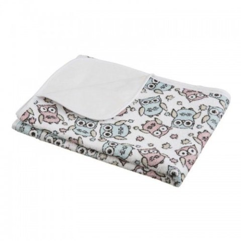 AKUKU A1042 Podkład frotte z ceratką 70x50 Sowy pastelowe AKUKU A1042 Podkład frotte z ceratką 70x50 Sowy pastelowe
