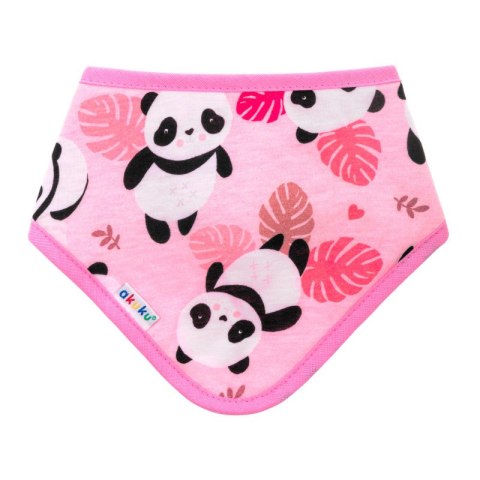 AKUKU A1511 Śliniak - Apaszka rzep różowa Panda AKUKU A1511 Śliniak - Apaszka rzep różowa Panda