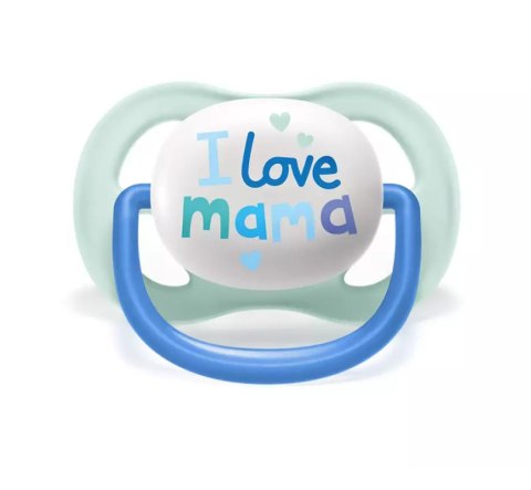 AVENT SCF080/01 Smoczek Ultra Air Happy 0-6M chłopiec I love mama/łódka AVENT SCF080/01 Smoczek Ultra Air Happy 0-6M chłopiec I love mama/łódka