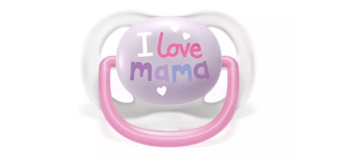 AVENT SCF080/02 Smoczek Ultra Air Happy 0-6M dziewczynka I love mama/motyl AVENT SCF080/02 Smoczek Ultra Air Happy 0-6M dziewczynka I love mama/motyl