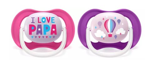 AVENT SCF080/04 Smoczek Ultra Air 6-18M dziewczynka I love papa/balon AVENT SCF080/04 Smoczek Ultra Air 6-18M dziewczynka I love papa/balon