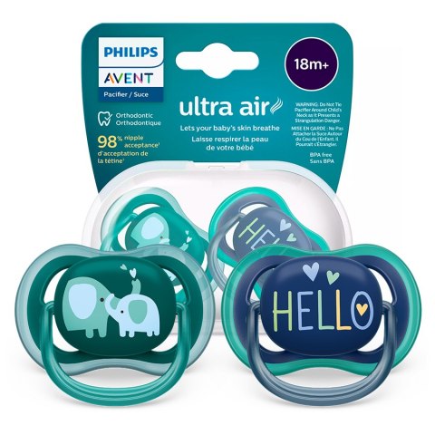 AVENT SCF349/18 Smoczek Ultra Air 18m+ słoń/hello AVENT SCF349/18 Smoczek Ultra Air 18m+ słoń/hello