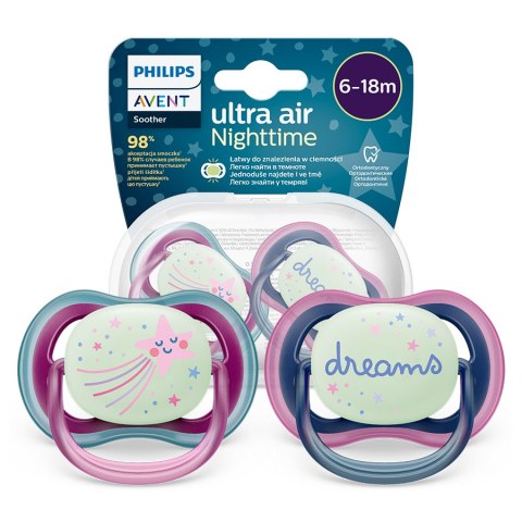 AVENT SCF376/14 Smoczek Ultra Nighttime 6-18 dreams/kometa girl AVENT SCF376/14 Smoczek Ultra Nighttime 6-18 dreams/kometa girl