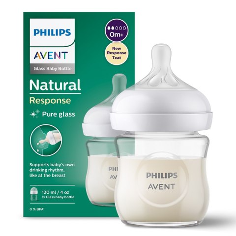 AVENT SCY930/01 Butelka Responsywna Natural szklana 120 ml AVENT SCY930/01 Butelka Responsywna Natural szklana 120 ml