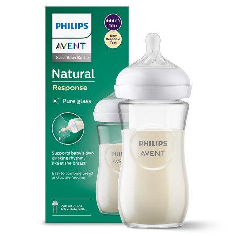 AVENT SCY933/01 Butelka Responsywna Natural szklana 240 ml AVENT SCY933/01 Butelka Responsywna Natural szklana 240 ml