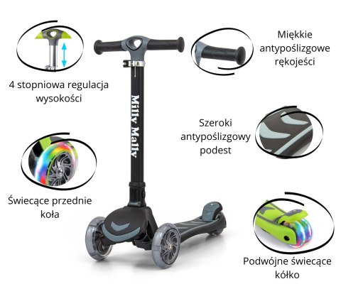 MILLY MALLY 3673 Hulajnoga SCOOTER Boogie black MILLY MALLY 3673 Hulajnoga SCOOTER Boogie black