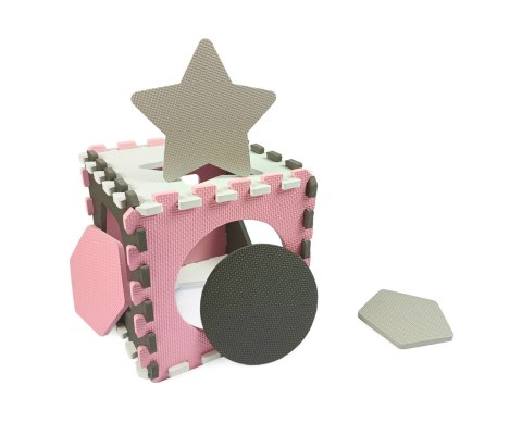 MILLY MALLY 5617 Mata piankowa puzzle Jolly 4x4 Shapes - pink grey MILLY MALLY 5617 Mata piankowa puzzle Jolly 4x4 Shapes - pink grey