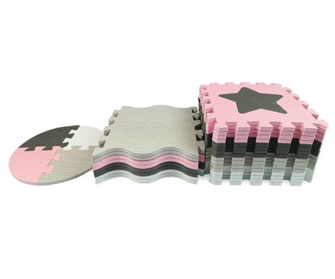 MILLY MALLY 5617 Mata piankowa puzzle Jolly 4x4 Shapes - pink grey MILLY MALLY 5617 Mata piankowa puzzle Jolly 4x4 Shapes - pink grey