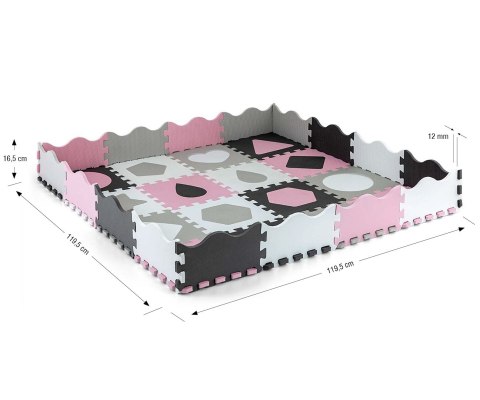 MILLY MALLY 5617 Mata piankowa puzzle Jolly 4x4 Shapes - pink grey MILLY MALLY 5617 Mata piankowa puzzle Jolly 4x4 Shapes - pink grey
