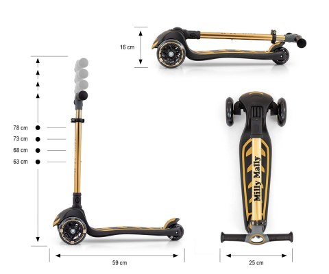 MILLY MALLY 5924 Hulajnoga SCOOTER Boogie golden MILLY MALLY 5924 Hulajnoga SCOOTER Boogie golden