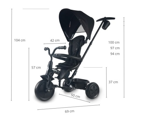 MILLY MALLY Qplay Rowerek trójkołowy Elite Platinum Black MILLY MALLY Qplay Rowerek trójkołowy Elite Platinum Black