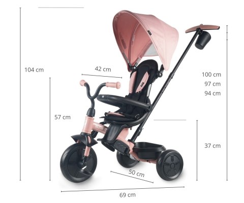 MILLY MALLY Qplay Rowerek trójkołowy Elite Platinum Pink MILLY MALLY Qplay Rowerek trójkołowy Elite Platinum Pink
