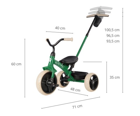 MILLY MALLY Qplay Rowerek trójkołowy Elite Pro Green MILLY MALLY Qplay Rowerek trójkołowy Elite Pro Green