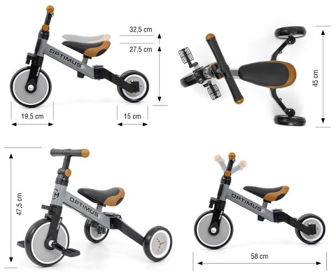 MILLY MALLY Rowerek 3w1 OPTIMUS grey MILLY MALLY Rowerek 3w1 OPTIMUS grey