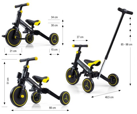 MILLY MALLY Rowerek 4w1 OPTIMUS Plus black MILLY MALLY Rowerek 4w1 OPTIMUS Plus black