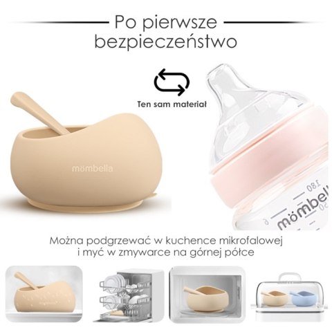 Mombella 01517 Miseczka z Przyssawką i Łyżeczką Light Brown Mombella 01517 Miseczka z Przyssawką i Łyżeczką Light Brown