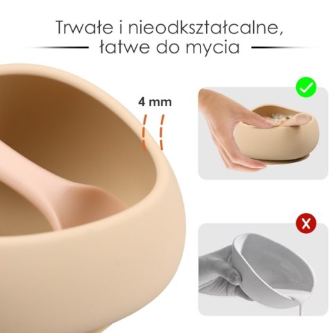 Mombella 01517 Miseczka z Przyssawką i Łyżeczką Light Brown Mombella 01517 Miseczka z Przyssawką i Łyżeczką Light Brown