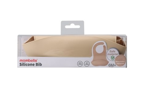 Mombella 01519 Silikonowy Śliniak z Kieszonką Light Brown Mombella 01519 Silikonowy Śliniak z Kieszonką Light Brown
