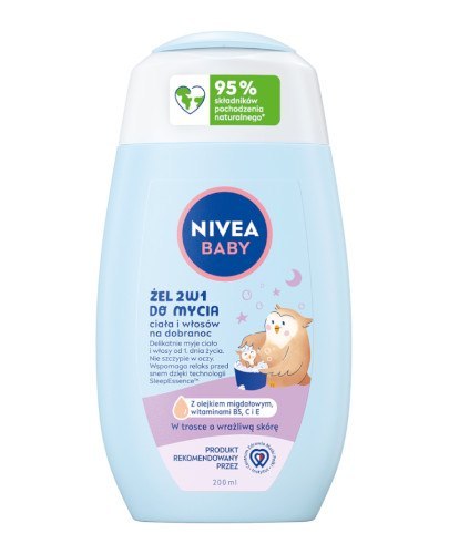 NIVEA BABY 80546 Żel 2w1 do mycia ciała i włosów na dobranoc 200 ml NIVEA BABY 80546 Żel 2w1 do mycia ciała i włosów na dobranoc 200 ml