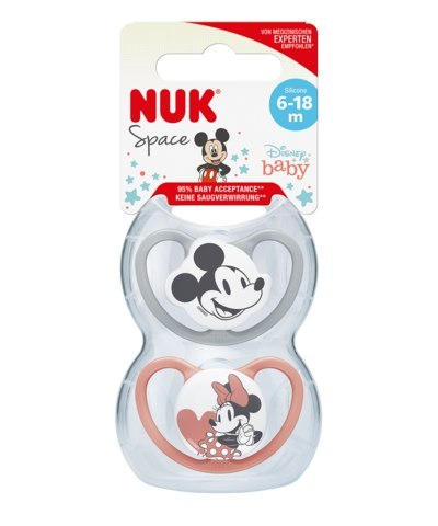 NUK 176286 Smoczek 6-18 uspokajający silikonowy SPACE MYSZKA MIKI 2szt NUK 176286 Smoczek 6-18 uspokajający silikonowy SPACE MYSZKA MIKI 2szt