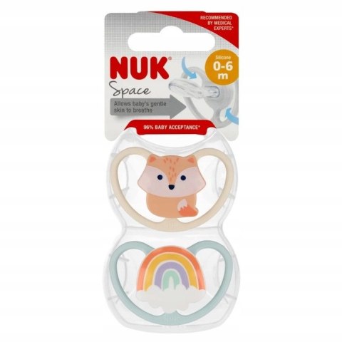 NUK 730313 Smoczek 0-6m SPACE silikon 2szt NUK 730313 Smoczek 0-6m SPACE silikon 2szt