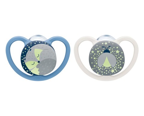 NUK 730578 Smoczek 0-6m silikonowy SPACE NIGHT 2 szt. NUK 730578 Smoczek 0-6m silikonowy SPACE NIGHT 2 szt.