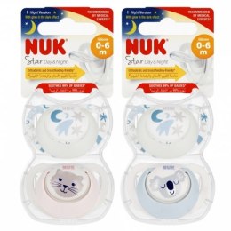 NUK 730692 Smoczek uspokajający STAR D&N 0-6m 2 szt