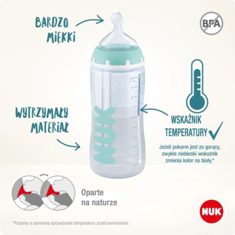 NUK 741148 Butelka FC+ 300 ml ANTI-COLIC Professional ze wskaźnikiem temperatury smoczek silikonowy 0-6 m NUK 741148 Butelka FC+ 300 ml ANTI-COLIC Professional ze wskaźnikiem temperatury smoczek silikonowy 0-6 m