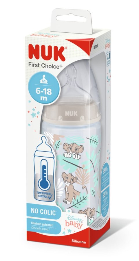 NUK 741764 Butelka FC+ 300ml DISNEY KRÓL LEW ze wskaźnikiem temperatury smoczek 6-18m NUK 741764 Butelka FC+ 300ml DISNEY KRÓL LEW ze wskaźnikiem temperatury smoczek 6-18m