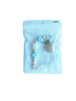 TOPGAL 010060 Klips do smoczka koralik drewno niebieski