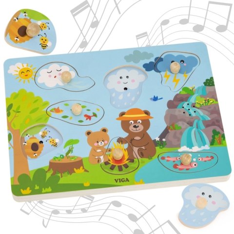 VIGA 44762 Drewniane Puzzle Misie VIGA 44762 Drewniane Puzzle Misie