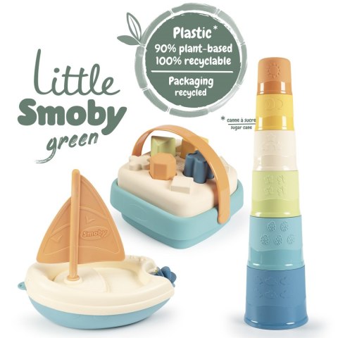 Smoby SMOBY Little Green Zestaw Łódka Wieża Sorter Bioplastik Smoby SMOBY Little Green Zestaw Łódka Wieża Sorter Bioplastik