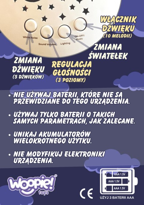 Woopie Baby WOOPIE BABY Przytulanka Usypiacz Projektor 2w1 Miś - 10 Kołysanek Woopie Baby WOOPIE BABY Przytulanka Usypiacz Projektor 2w1 Miś - 10 Kołysanek