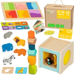 Tooky Toy TOOKY TOY Box Pudełko XXL Montessori Edukacyjne 7w1 Sensoryczne 31-36 Mies.