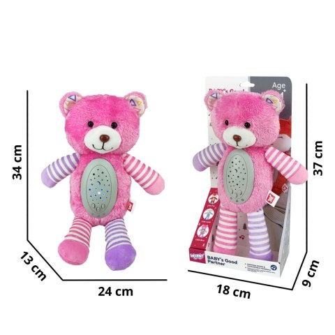 Woopie Baby WOOPIE BABY Przytulanka Usypiacz Projektor 2w1 Różowy Miś - 10 Kołysanek Woopie Baby WOOPIE BABY Przytulanka Usypiacz Projektor 2w1 Różowy Miś - 10 Kołysanek