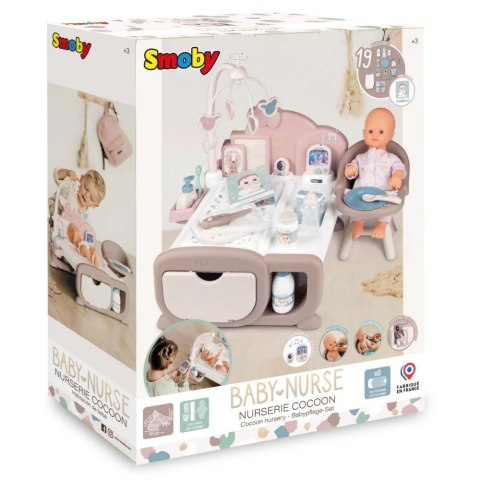 Smoby SMOBY Baby Nurse Elektroniczny Duży Kącik Opiekunki dla Lalki 19 akcesoriów Smoby SMOBY Baby Nurse Elektroniczny Duży Kącik Opiekunki dla Lalki 19 akcesoriów