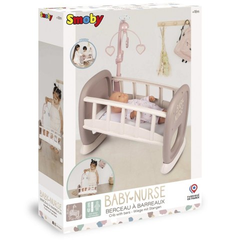 Smoby SMOBY Baby Nurse Kołyska z Karuzelką dla Lalki Smoby SMOBY Baby Nurse Kołyska z Karuzelką dla Lalki