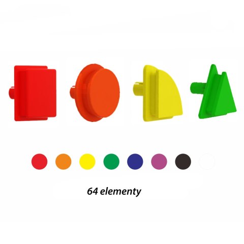 Masterkidz MASTERKIDZ Zestaw Kołeczki w kształcie figur geometrycznych 64szt do tablic STEM Masterkidz MASTERKIDZ Zestaw Kołeczki w kształcie figur geometrycznych 64szt do tablic STEM