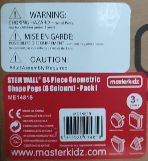 Masterkidz MASTERKIDZ Zestaw Kołeczki w kształcie figur geometrycznych 64szt do tablic STEM Masterkidz MASTERKIDZ Zestaw Kołeczki w kształcie figur geometrycznych 64szt do tablic STEM