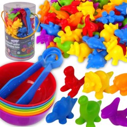Woopie WOOPIE Gra Edukacyjna Montessori Sorter Kolorów Dinozaury 56 el.