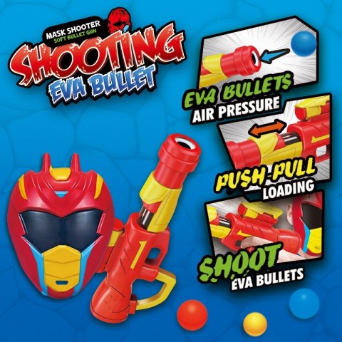 Woopie WOOPIE Zestaw Pistolet Karabin Na Piankowe Kulki + Maska Dla Dzieci Wyrzutnia Automatyczna 11 el. Woopie WOOPIE Zestaw Pistolet Karabin Na Piankowe Kulki + Maska Dla Dzieci Wyrzutnia Automatyczna 11 el.