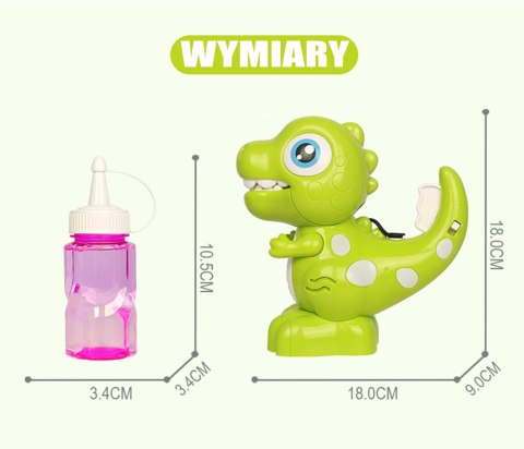 Woopie WOOPIE Maszyna Dinozaur do Robienia Baniek Mydlanych dla Dzieci Woopie WOOPIE Maszyna Dinozaur do Robienia Baniek Mydlanych dla Dzieci