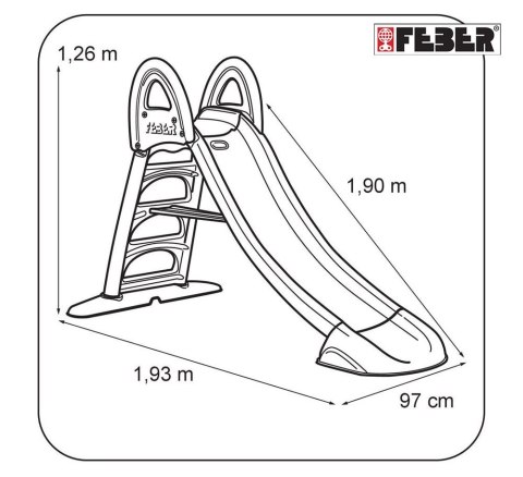 Feber FEBER Duża Zjeżdżalnia Ogrodowa Ze Ślizgiem Wodnym 190 cm Feber FEBER Duża Zjeżdżalnia Ogrodowa Ze Ślizgiem Wodnym 190 cm