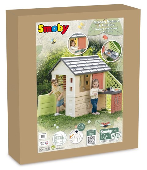 Smoby Smoby Domek Nature z kuchnią + 17 akcesoriów Smoby Smoby Domek Nature z kuchnią + 17 akcesoriów