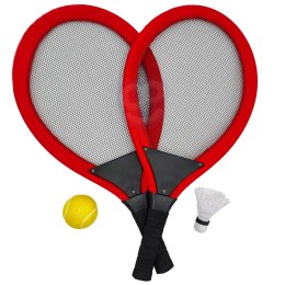 Woopie WOOPIE Duże Rakietki do Tenisa Badminton dla Dzieci Zestaw + Piłka Lotka